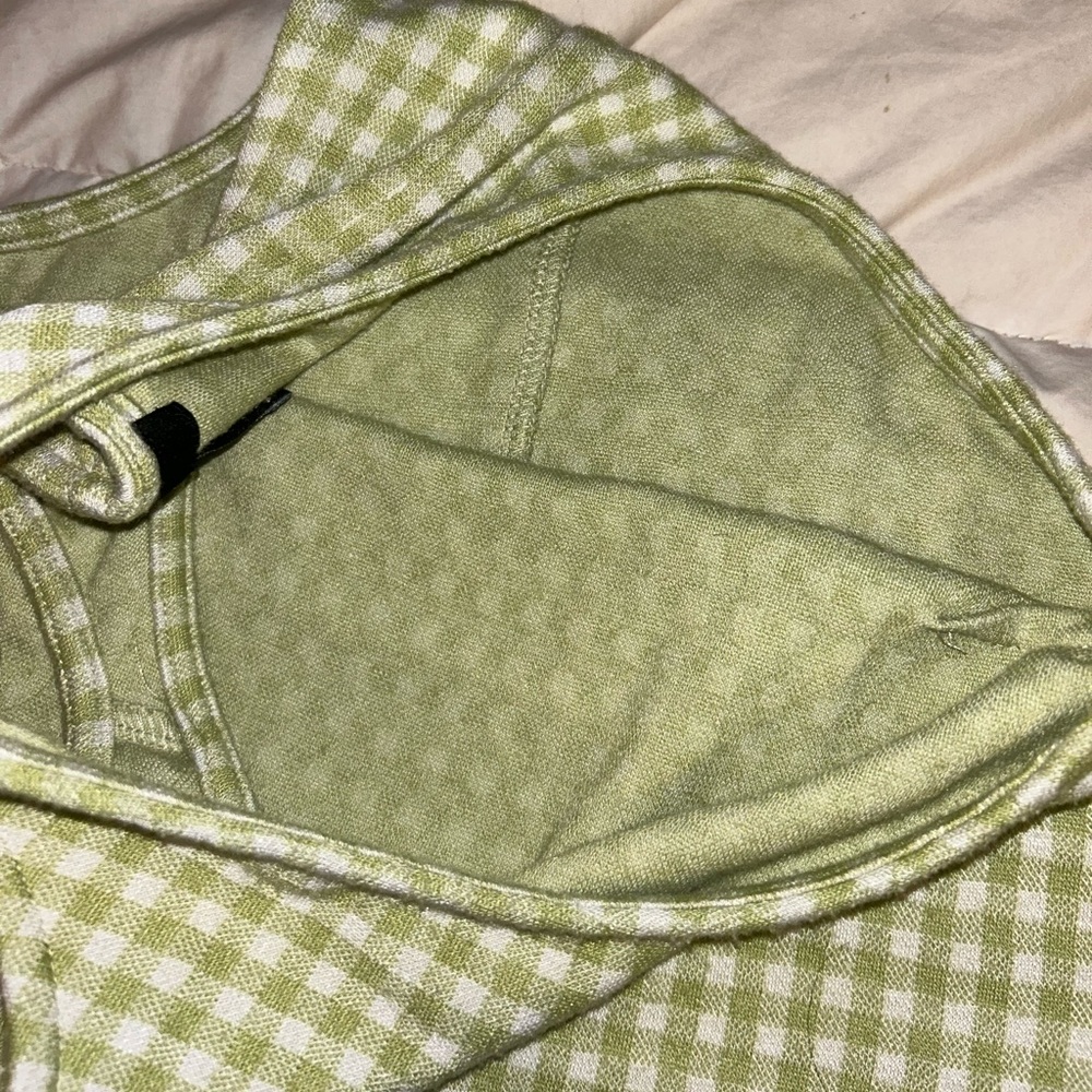 Green gingham checkered mini bodycon dress - Picture 4 of 6